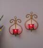 Golden Metal Gazzel Wall Tea Light Holders (Pack Of 2)