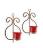 Golden Metal Gazzel Wall Tea Light Holders (Pack Of 2)