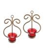 Golden Metal Gazzel Wall Tea Light Holders (Pack Of 2)
