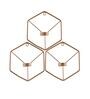 Gold Hexagon Metal Wall Candle Stands (Pack Of 3)