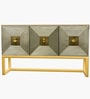 Golden Abstract Sideboard in Black Finish