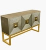 Golden Abstract Sideboard in Black Finish