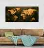 Golden Abstract Flowers Premium Wall Painting