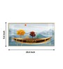 Golden Abstract Landscape Art Colored Line Tree Glass Finish Horizontal Wall Art