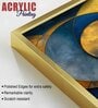 Golden Abstract Modern Circle Acrylic Framed Art Panel (Set Of 2)