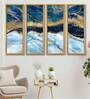 Lineart Multicolour Canvas Framed Abstract Art Panel Set of 4