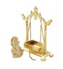 Golden Aluminium 8 Inch Ganesha On Jhulla Idol