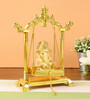 Golden Aluminium 8 Inch Ganesha On Jhulla Idol