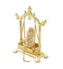 Golden Aluminium 8 Inch Ganesha On Jhulla Idol