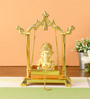 Golden Aluminium 8 Inch Ganesha On Jhulla Idol