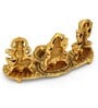 Golden Aluminium 8 Inch Lakshmi Ganesha Saraswati With Diya Idol