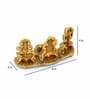 Golden Aluminium 8 Inch Lakshmi Ganesha Saraswati With Diya Idol