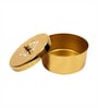 Golden Aluminium Diya With Plate And Kumkum Box