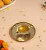Golden Aluminium Diya With Plate