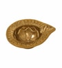Golden Aluminium Diya With Plate