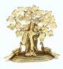 Golden Aluminium Radha Krishna Statue Religious Idol