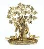 Golden Aluminium Radha Krishna Statue Religious Idol