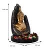 Golden and Black Polyresin Handcrafted Palm Buddha with Wooden Base