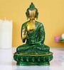 Golden And Green Brass Premium Meditating Blessing Buddha Antique Artifact