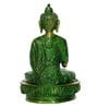 Golden And Green Brass Premium Meditating Blessing Buddha Antique Artifact