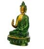 Golden And Green Brass Premium Meditating Blessing Buddha Antique Artifact