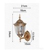 Golden Antique Aluminium Die Cast Outdoor Wall Light with Glass Panels Brass Finish
