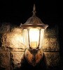Golden Antique Aluminium Die Cast Outdoor Wall Light with Glass Panels Brass Finish