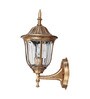 Golden Antique Aluminium Die Cast Outdoor Wall Light with Glass Panels Brass Finish