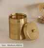 400ML Golden Aura Handcrafted Pure Brass Medium Jar With Lid