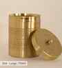 750ML Golden Aura Handmade Large Brass Jar With Lid For Spices, Sugar & Tea