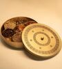 Golden Aura Kanjeevaram Inspired Pure Brass 7 Compartments Masala Traditional Spice Box