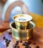 Golden Aura Pure Brass Kanjeevaram Design Theme Coffee Dabara Set of 2