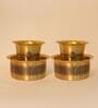 Golden Aura Pure Brass Kanjeevaram Design Theme Coffee Dabara Set of 2