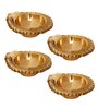 Golden Auspicious Handcrafted Brass Diya Set Of 4