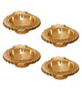 Golden Auspicious Handcrafted Brass Diya Set Of 4