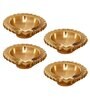 Golden Auspicious Handcrafted Brass Diya Set Of 4