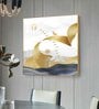 Golden Bird Above the Peaks Glass Finish Square Wall Art