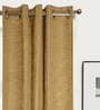 Gold Polyester And Chenille Solid 7 Ft Light Filering Eyelet 2 Door Curtains