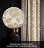 Golden Bloom Beige Blackout Jacquard Polyester Curtains for Door Pack of 2