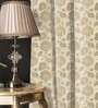 Golden Bloom Beige Blackout Jacquard Polyester Curtains for Long Door Pack of 2