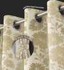 Golden Bloom Beige Blackout Jacquard Polyester Curtains for Long Door Pack of 2