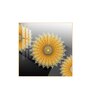 Golden Bloom Glass Finish Square Wall Art