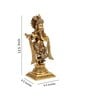 Golden Brass 13.5 Inch Lord Krishna Idol