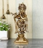 Golden Brass 13.5 Inch Lord Krishna Idol