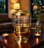 Golden Brass Adjustable Akhand Deep Diya with Glass Cover, 48 Hour Burn Time