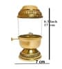 Golden Brass Akhand Deep Diya with Glass Cover and Side Wick Lever