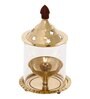 Golden Brass Akhand Diya With Glass