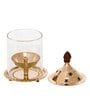 Golden Brass Akhand Diya With Glass