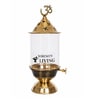 Golden Brass Akhand Diya with Swastik Glass Cover and Wick Lifter