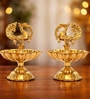 Golden Brass Peacock Design Pooja Diya